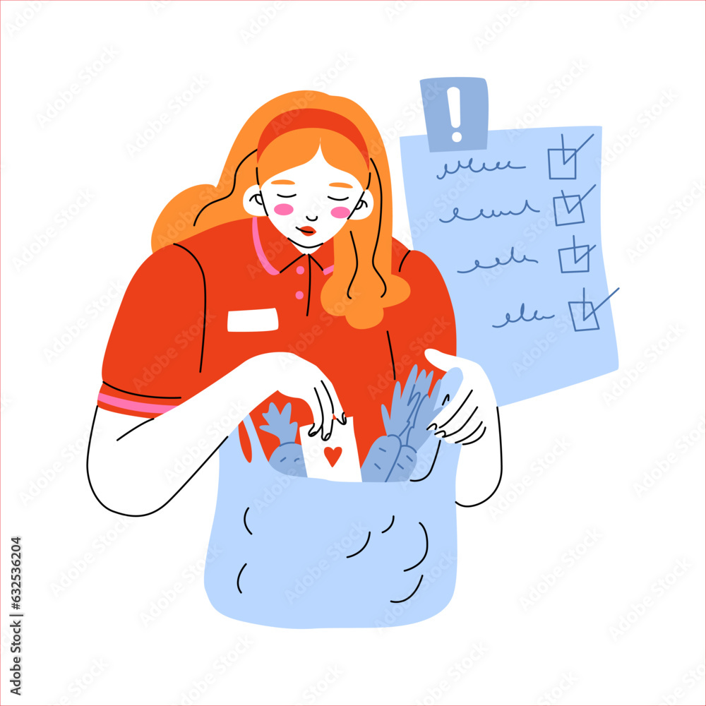Girl Courier Puts A Thank You Card In A Shopping Bag Help For People girl-courier-puts-a-thank-you-card-in-a-shopping-bag-help-for-people