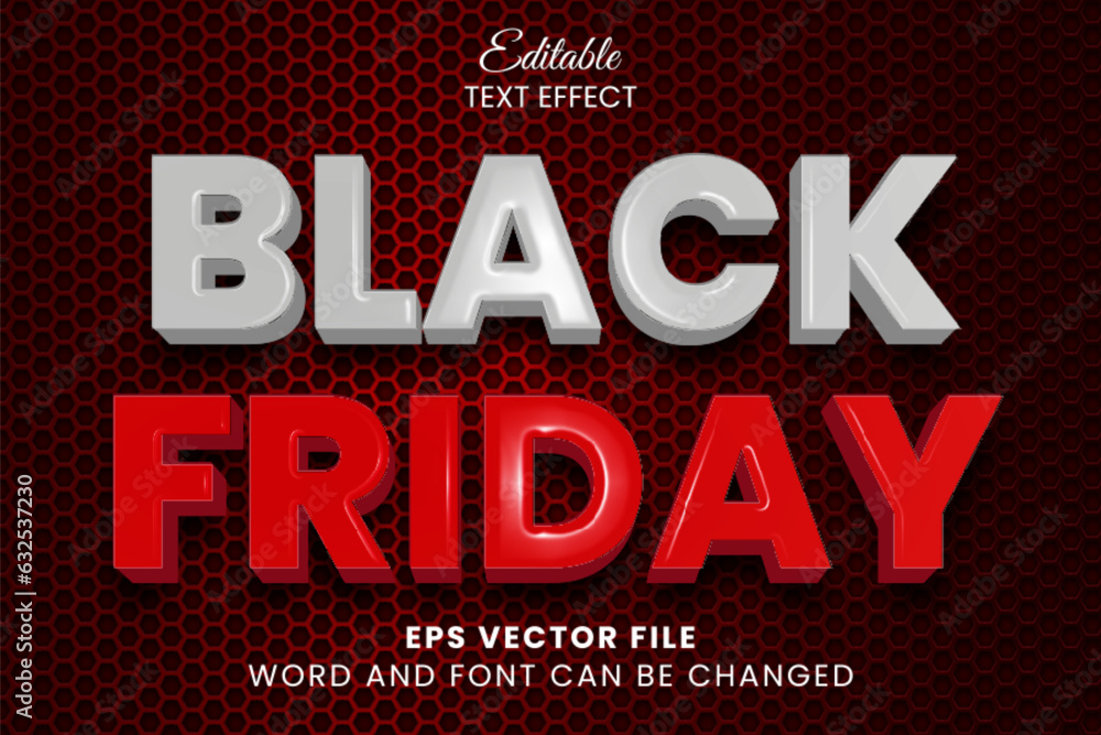 Black friday vector text effect, black friday font style