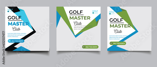vector flat design golf club instagram stories