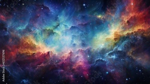 breathtaking background with multicolored deep space nebula, ai tools generated image © whitehoune