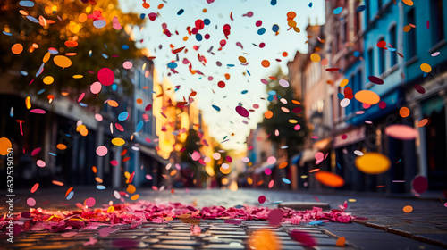Urban Festive: Colorful Confetti on the Street