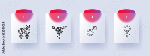 Gender identity line icon. Asexuality, lgbt, equality, queer, self-determination. Glassmorphism style. Vector line icon