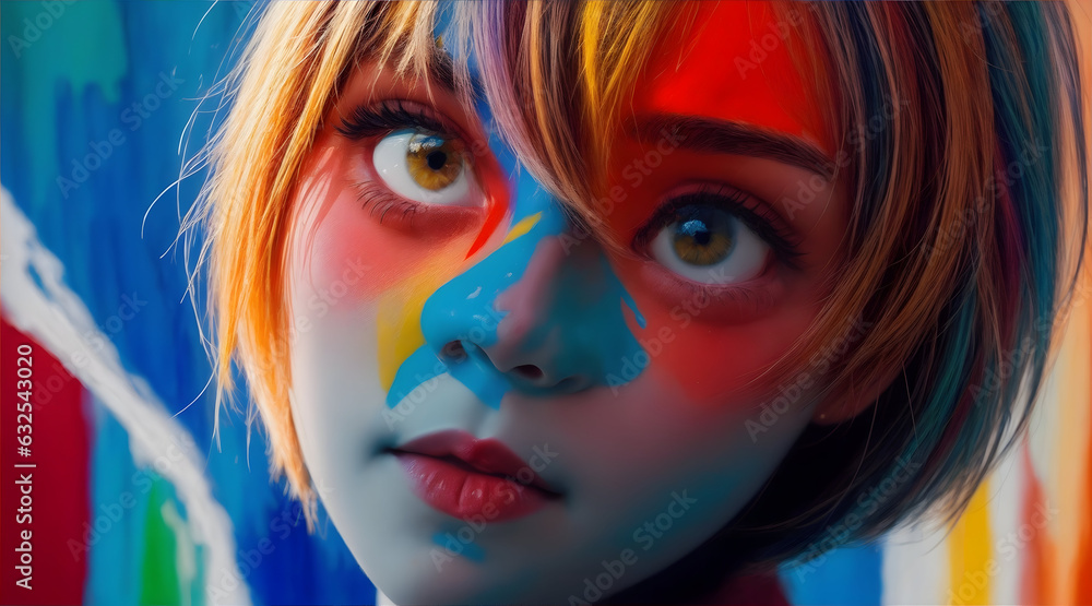 Fototapeta premium portrait of a woman with painted face