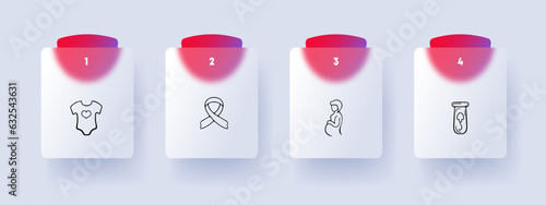 Motherhood line icon. Pregnancy, baby clothes, breastfeeding, surrogacy. Glassmorphism style. Vector line icon