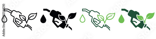 Bio diesel biofuel car leaf drop nozzle hose symbol icon oil pump logo.EPS 10