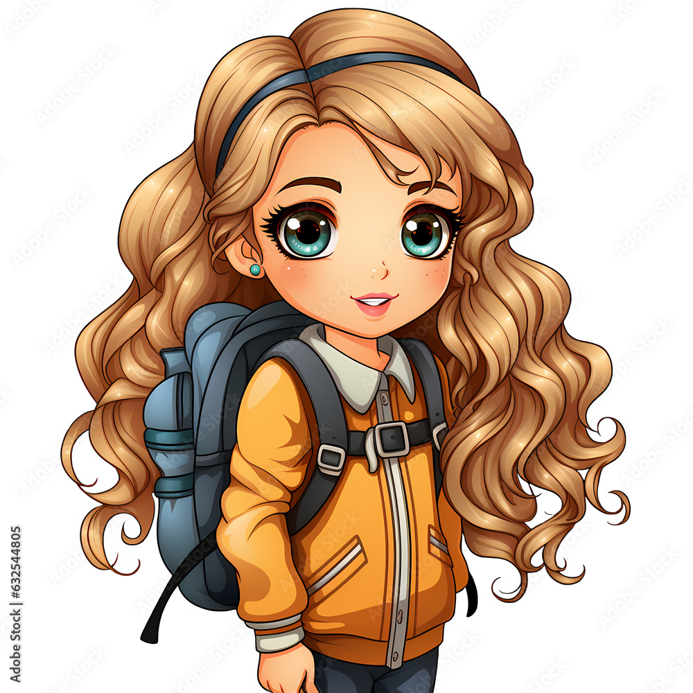 Cute Girl Back To School Clipart Illustration Cute Girl Back To School Clipart Illustration