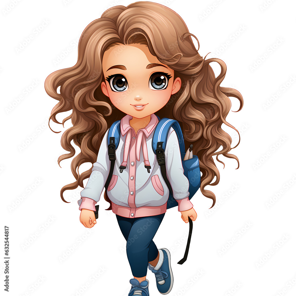 Cute Girl Back To School Clipart Illustration Cute Girl Back To School Clipart Illustration