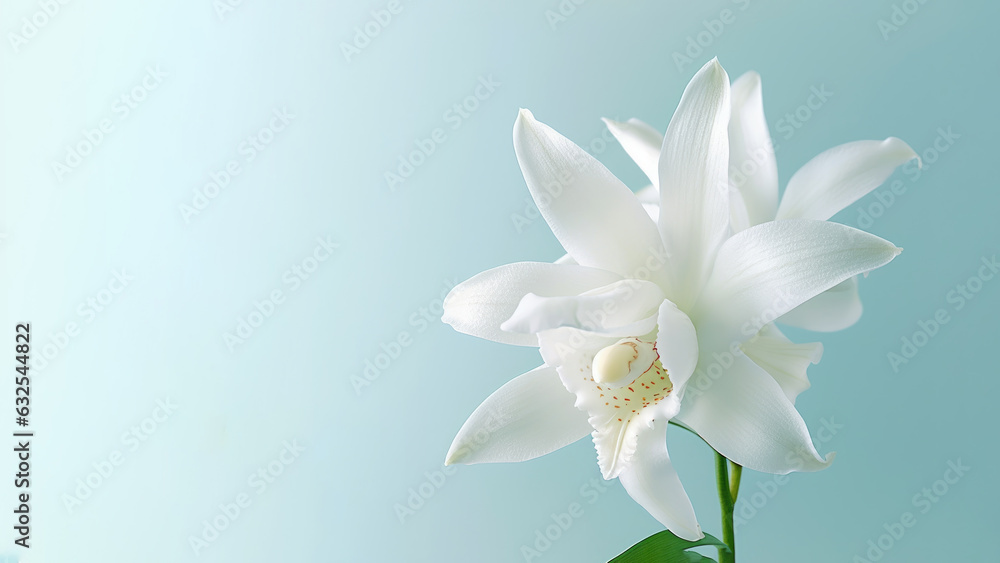 Fototapeta premium White dendrobium nobile orchid flower background, Flowers composition as background project graphic design