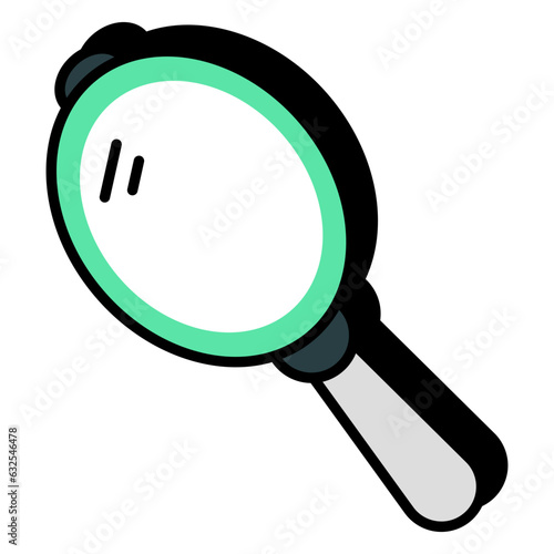 A flat design icon of hand mirror 