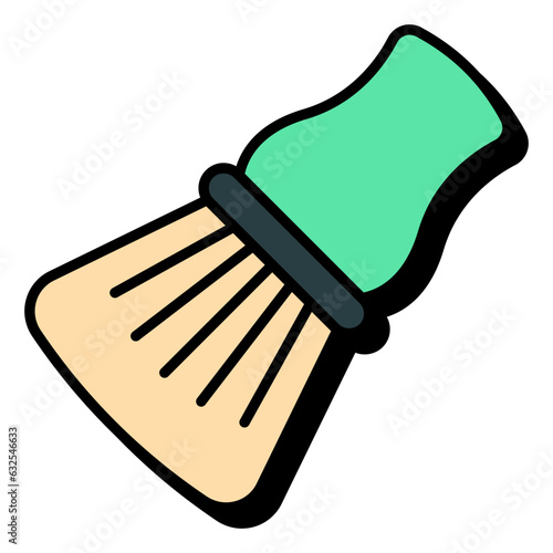 A flat design icon of shaving brush 