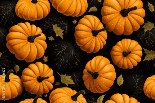 Pattern with pumpkins. Halloween concept. Background with selective focus and copy space
