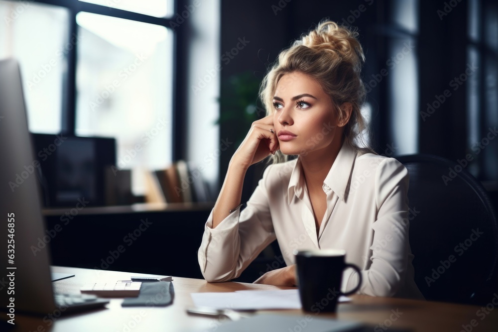 shot of a beautiful young businesswoman drinking coffee while working at her desk shot of a beautiful young businesswoman drinking coffee while working at her desk