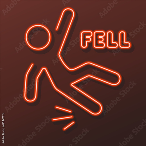 fell neon sign, modern glowing banner design, colorful modern design trends on black background. Vector illustration.