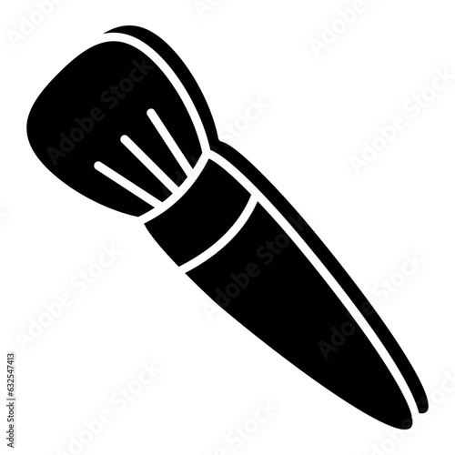 Blush on brush icon isolated on white background 