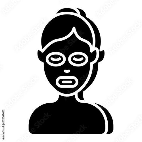 Conceptual flat design icon of face sheet mask 