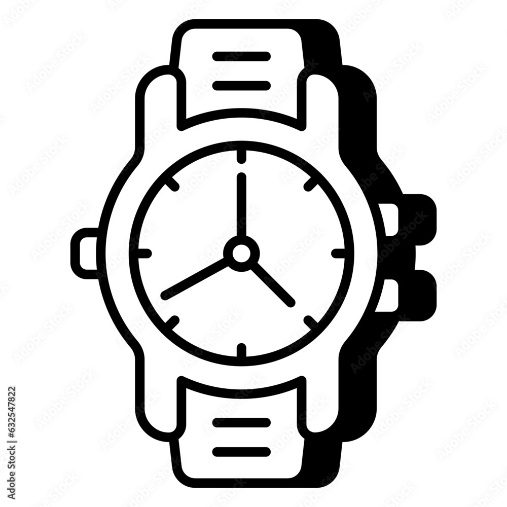 Editable design icon of wrist watch Editable design icon of wrist watch