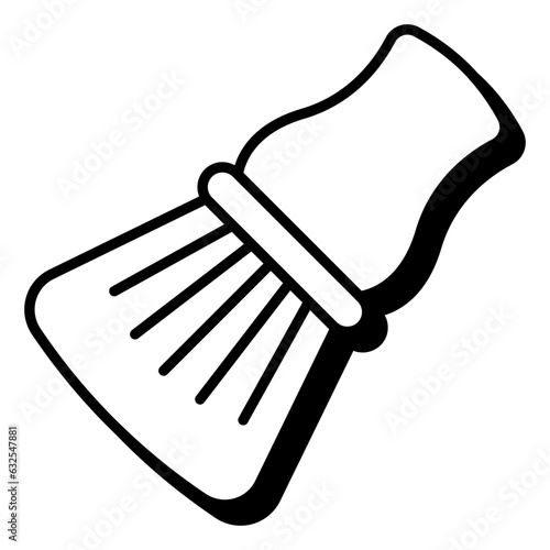 A flat design icon of shaving brush 