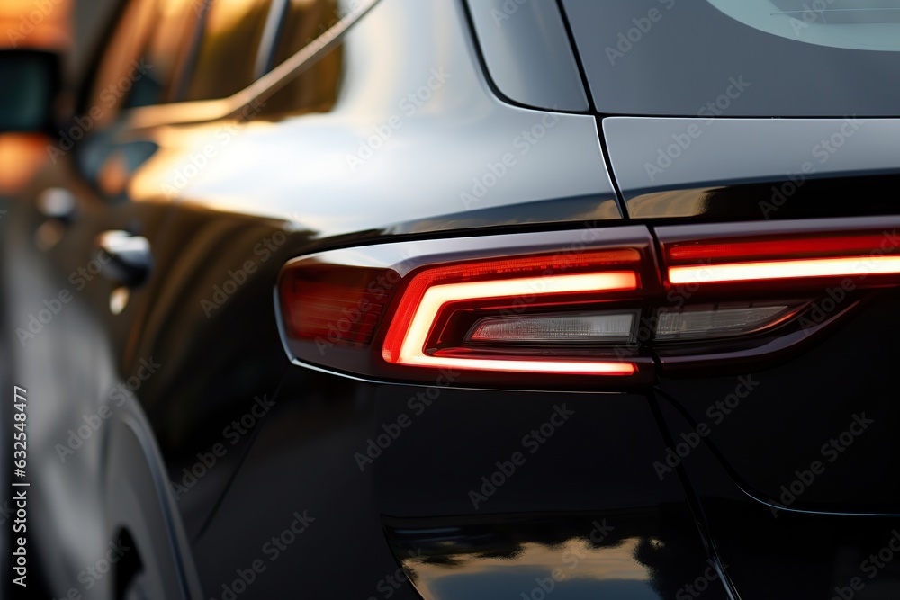 Taillights of a new modern car, closeup
