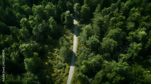 Forest in Bird eye's view, wonderful landscape, v38, created with generative AI technology photo