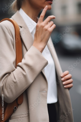 cropped shot of an unrecognizable woman using her cellphone to make a call in the city © altitudevisual