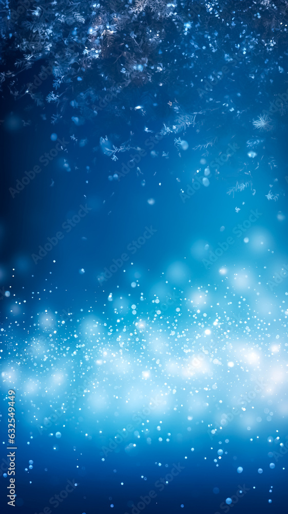 Obraz premium Abstract winter background with snowflakes, generative AI.