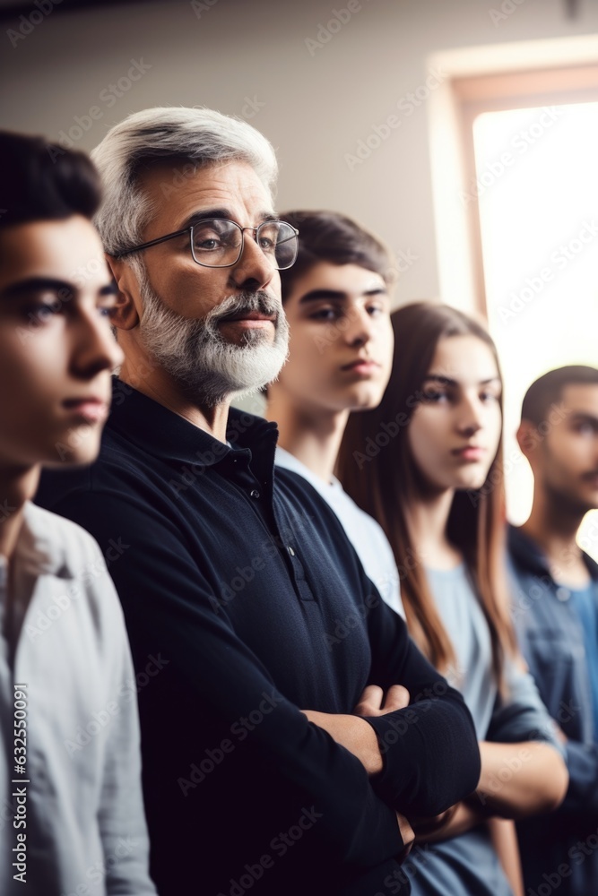Obraz premium shot of a group of students and their professor in class at university