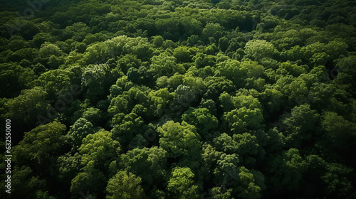 Forest in Bird eye's view, wonderful landscape, v22, created with generative AI technology
