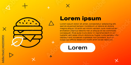 Line Vegan food diet icon isolated on yellow background. Organic, bio, eco symbol. Vegan, no meat, lactose free, healthy, fresh and nonviolent food. Colorful outline concept. Vector