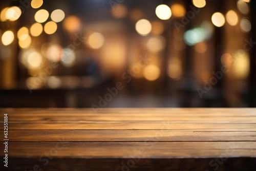 table in the restaurant background