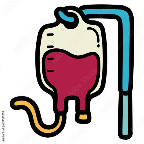 Blood transfusion filled outline icon style