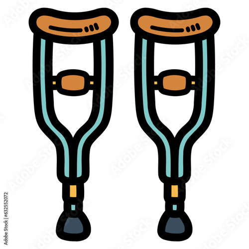 crutches filled outline icon style