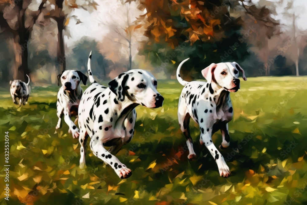 Dalmatians park summer. Generate Ai Dalmatians park summer. Generate Ai