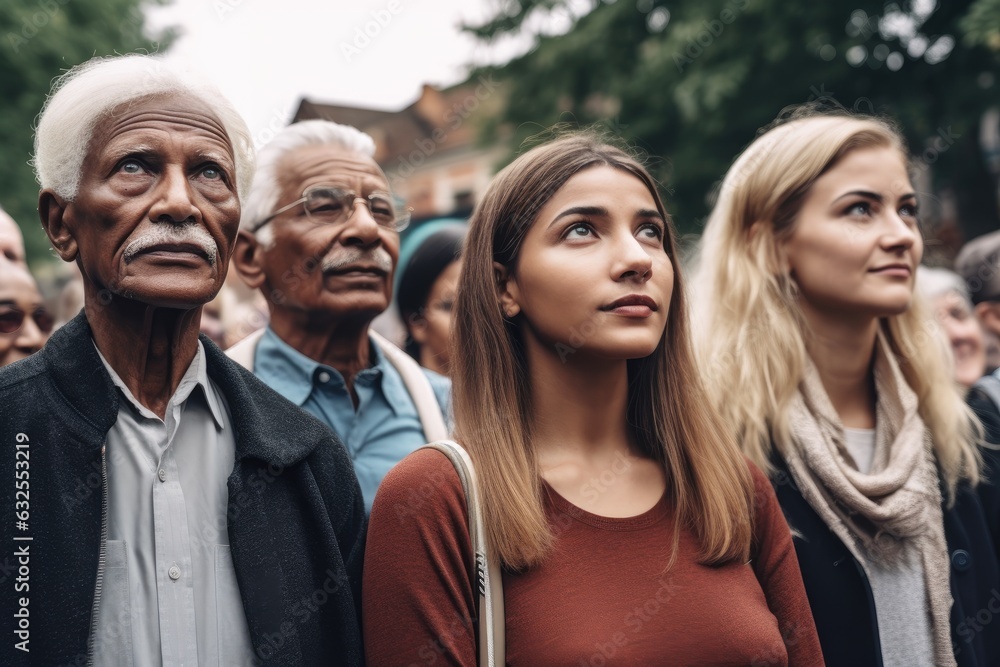 cropped shot of a diverse group of people standing in a community