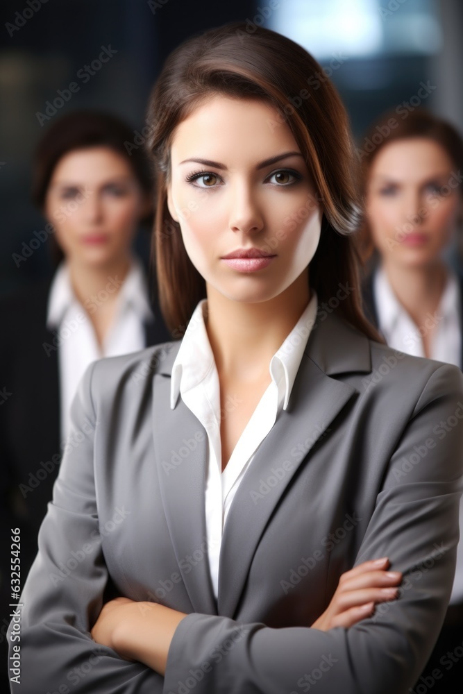 portrait of a young businesswoman with her colleagues standing in the background portrait of a young businesswoman with her colleagues standing in the background