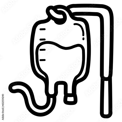 Blood transfusion line icon style