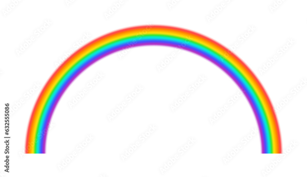 Fototapeta premium Narrow blurred rainbow isolated PNG