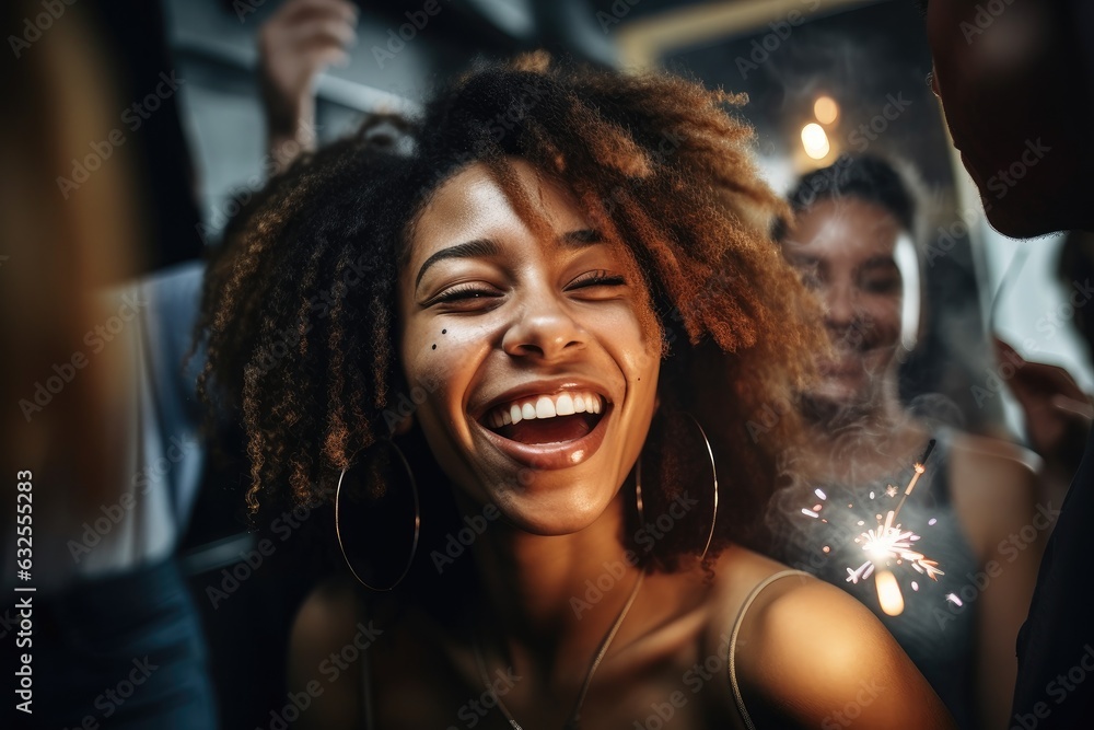 shot of a happy woman celebrating with her friends at a party