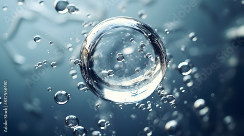A water drop surrounded by bubbles or foam photo