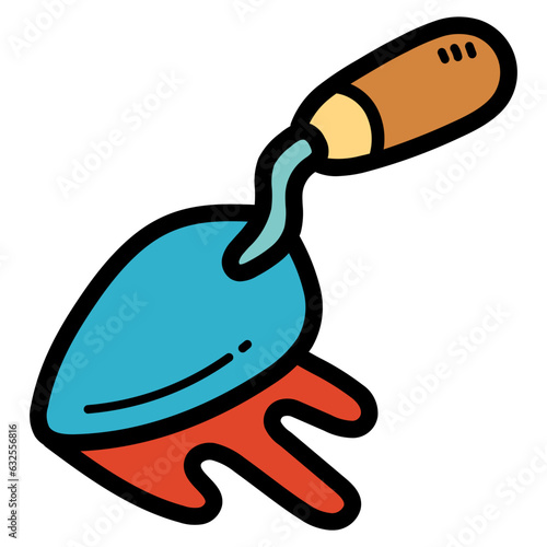 trowel filled outline icon style