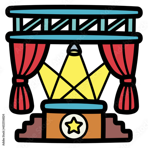 stage filled outline icon style