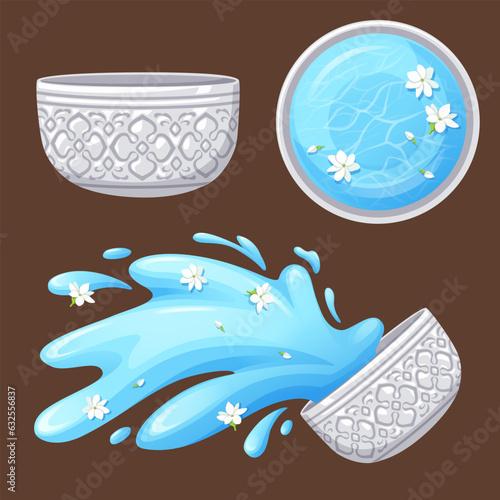 Set of songkran festival icon element design Vector
