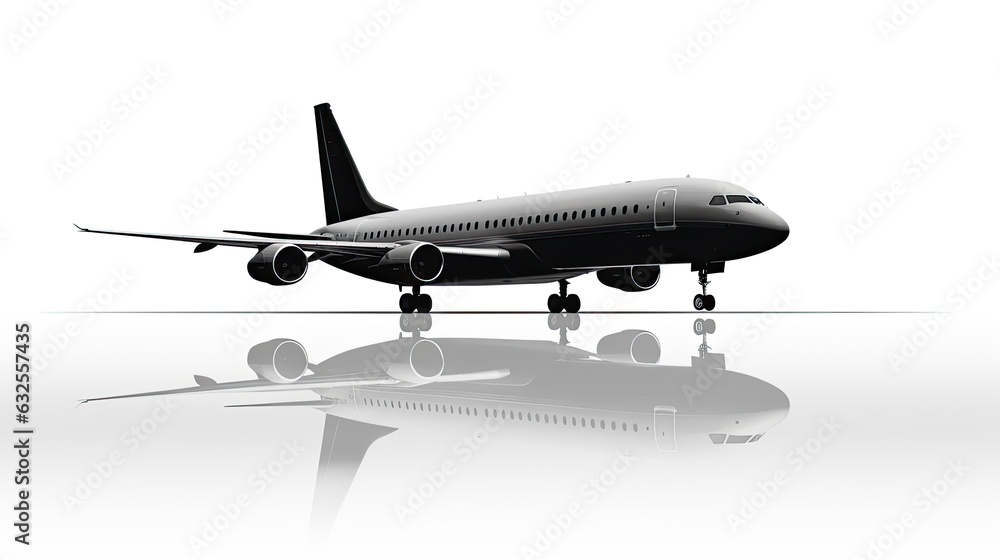 Obraz premium Airplane silhouette on white background