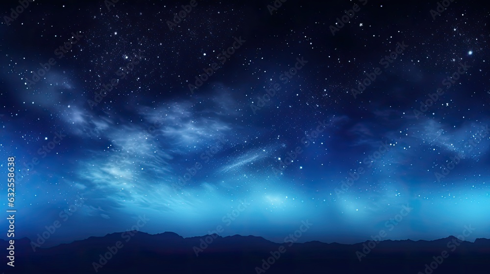Stunning panoramic view of starry night sky with Milky Way
