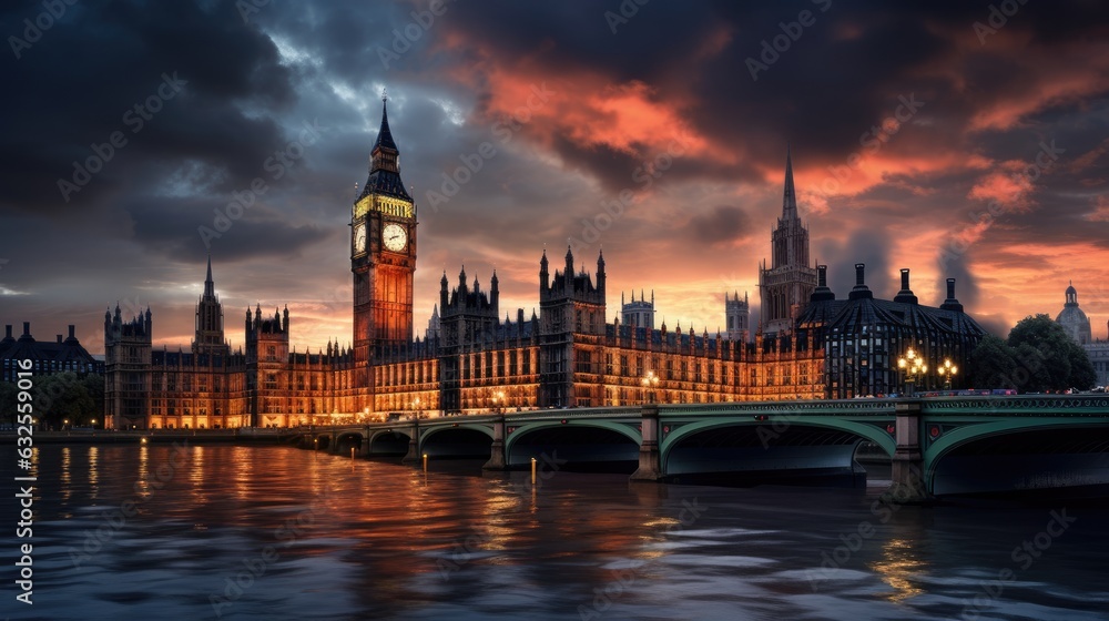 Parliament building at twilight