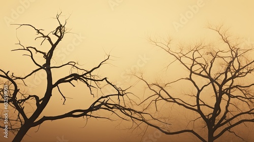 Sepia toned bare tree branches