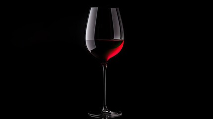 Silhouette of a wine glass on a black background