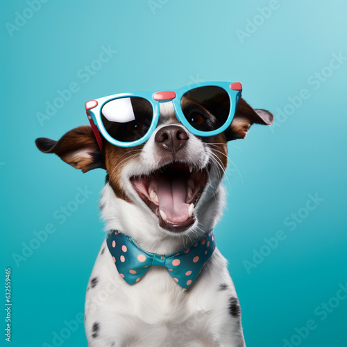 dog wearing sunglasses © natalystudio