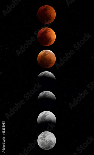 Obraz na płótnie Super Flower Blood moon - Penumbral Phase - Total Lunar eclipse taken on May 15, 2022, Canada w salonie