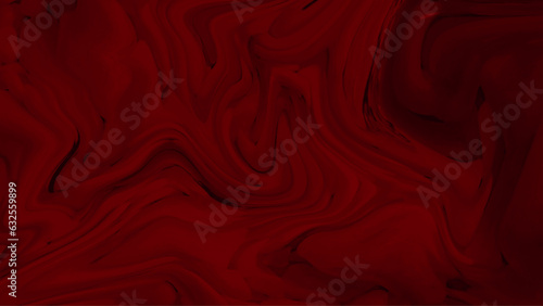Dark red digital background from curved lines. Illustration. Red liquid marble image