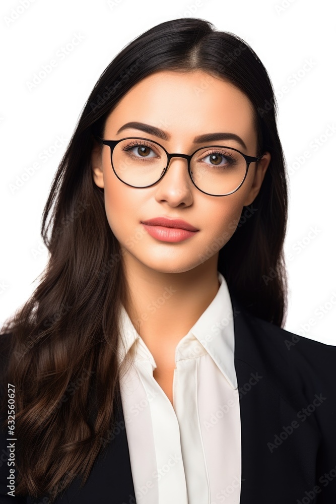 studio shot of a young businesswoman wearing glasses isolated on white studio shot of a young businesswoman wearing glasses isolated on white